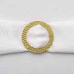 20 Pack Diamond Circle Chair Sash Band Buckle Pin 2.5 Gold - Stylish Rhinestone Napkin Rings for Events
