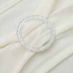 20 Pack Diamond Circle Chair Sash Band Buckle Pin 2.5 Silver - Rhinestone Napkin Rings