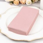 20 Pack Linen-Like Paper Napkins 8.5x4 Dusty Rose - Soft & Hygienic Airlaid Towels
