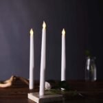 3-Pack LED Taper Candles 11 Warm Flickering White - Flameless Decorative Lighting