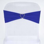 5 Pack Stretch Spandex Chair Sashes 5x12 Royal Blue - Two Ply Heavy Duty Fitted Chair Bands