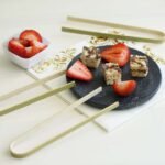 50-Pack Natural Bamboo Wooden Tongs 6, Disposable Eco Friendly Flatware - Biodegradable Party Serving Utensils