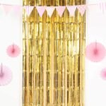 Gold Metallic Tinsel Foil Fringe Doorway Curtain Party Backdrop 8ft