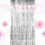 Silver Metallic Tinsel Foil Fringe Doorway Curtain Party Backdrop 8ft