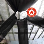 Black Sheer Ceiling/Curtain Draping Panels Durable Flame Resistant Fabric 10ftx30ft