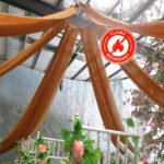 Gold Sheer Ceiling/Curtain Draping Panels Durable Flame Resistant Fabric 10ftx30ft