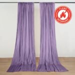 2 Pack 5ftx10ft Violet Amethyst Scuba Polyester Backdrop Drape Curtains, Durable Flame Resistant Event Divider Panels Wrinkle Free With Rod Pockets