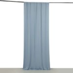 Dusty Blue 4-Way Stretch Spandex Backdrop Drape Curtain, Wrinkle Free Event Divider Panel with Rod Pockets - 5ftx10ft
