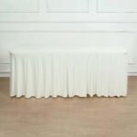 Spandex Rectangle Table Skirt 72x30 Ivory - Wavy Skirt-Like Table Cover